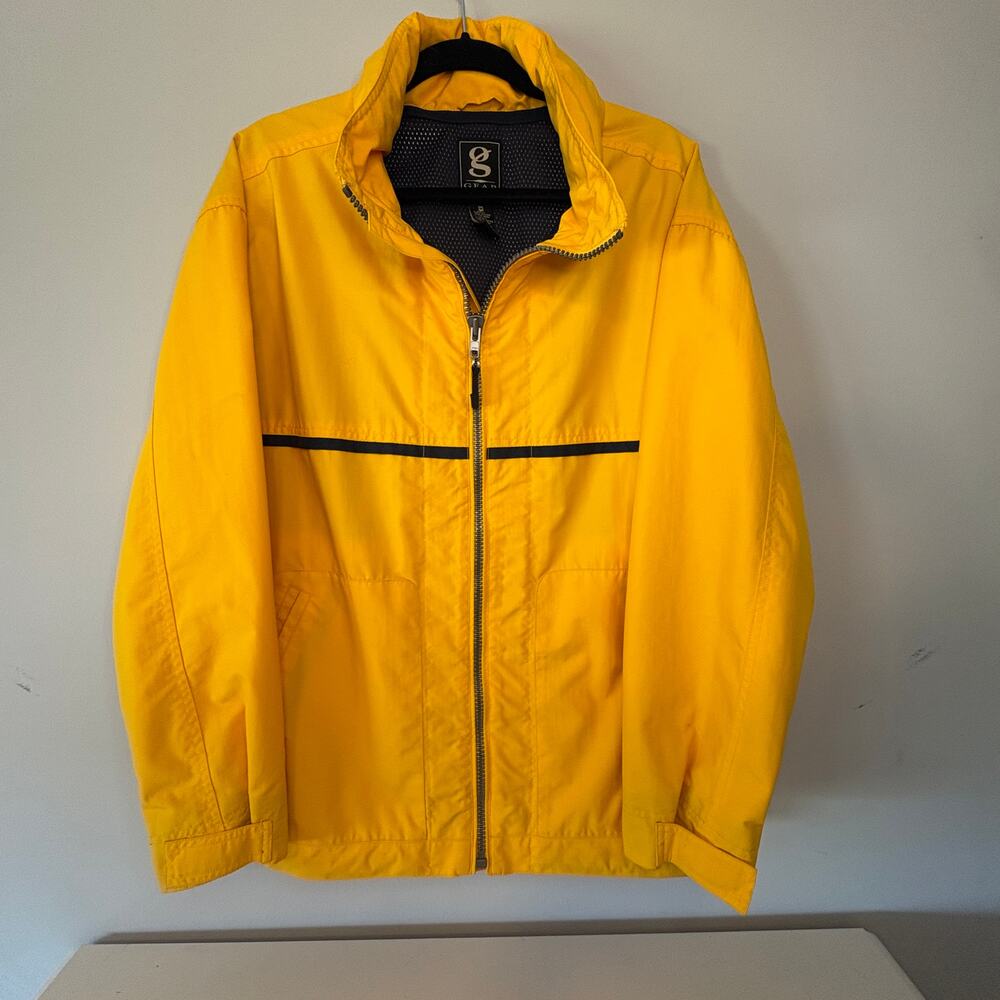 Vintage G Gear For Sports Yellow Nylon Windbreaker Jacket Men's M Y2K